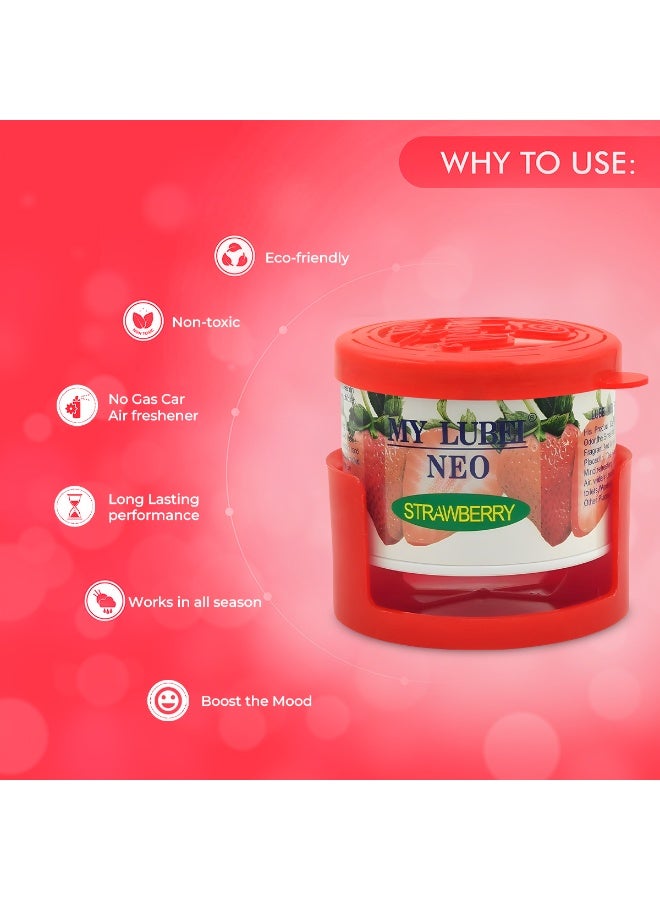 مجموعة مكونة من 4 قطع من معطر الجو ماي لوبي نيو برائحة الفراولة للسيارة والمنزل - يدوم طويلاً، غير سام، صديق للبيئة، مناسب لوضعه على لوحة القيادة وحامل الأكواب، برائحة الفراولة الحلوة، يدوم حتى 8 أسابيع. - Image 3